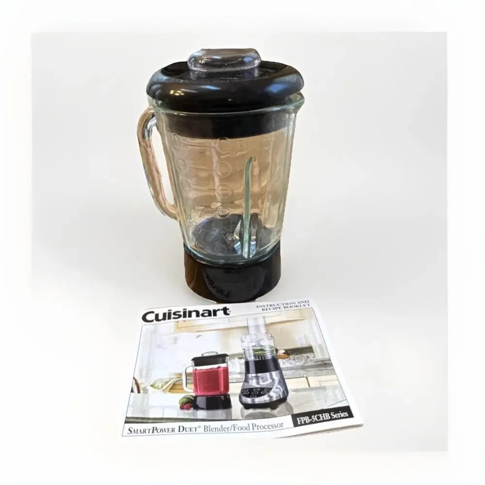 Cuisinart FPB-5CHB Series Blender Jar 6 Cup 1.5L Glass w/Lid & Blade Clear/Black